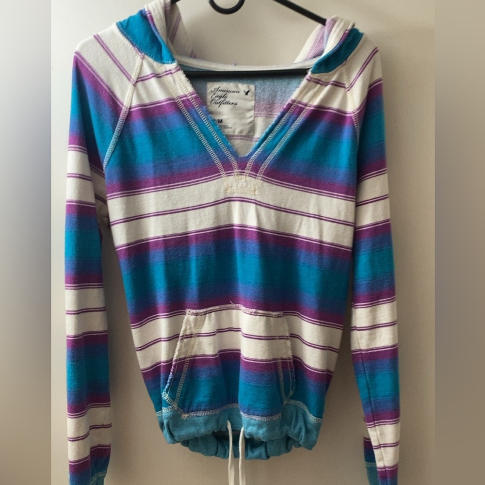 American Eagle Outfitters Multicolor Striped Hoodie